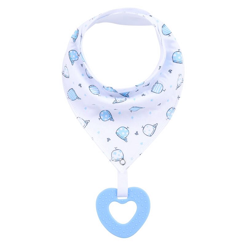 Drool Bib Bandana with Silicone Teether